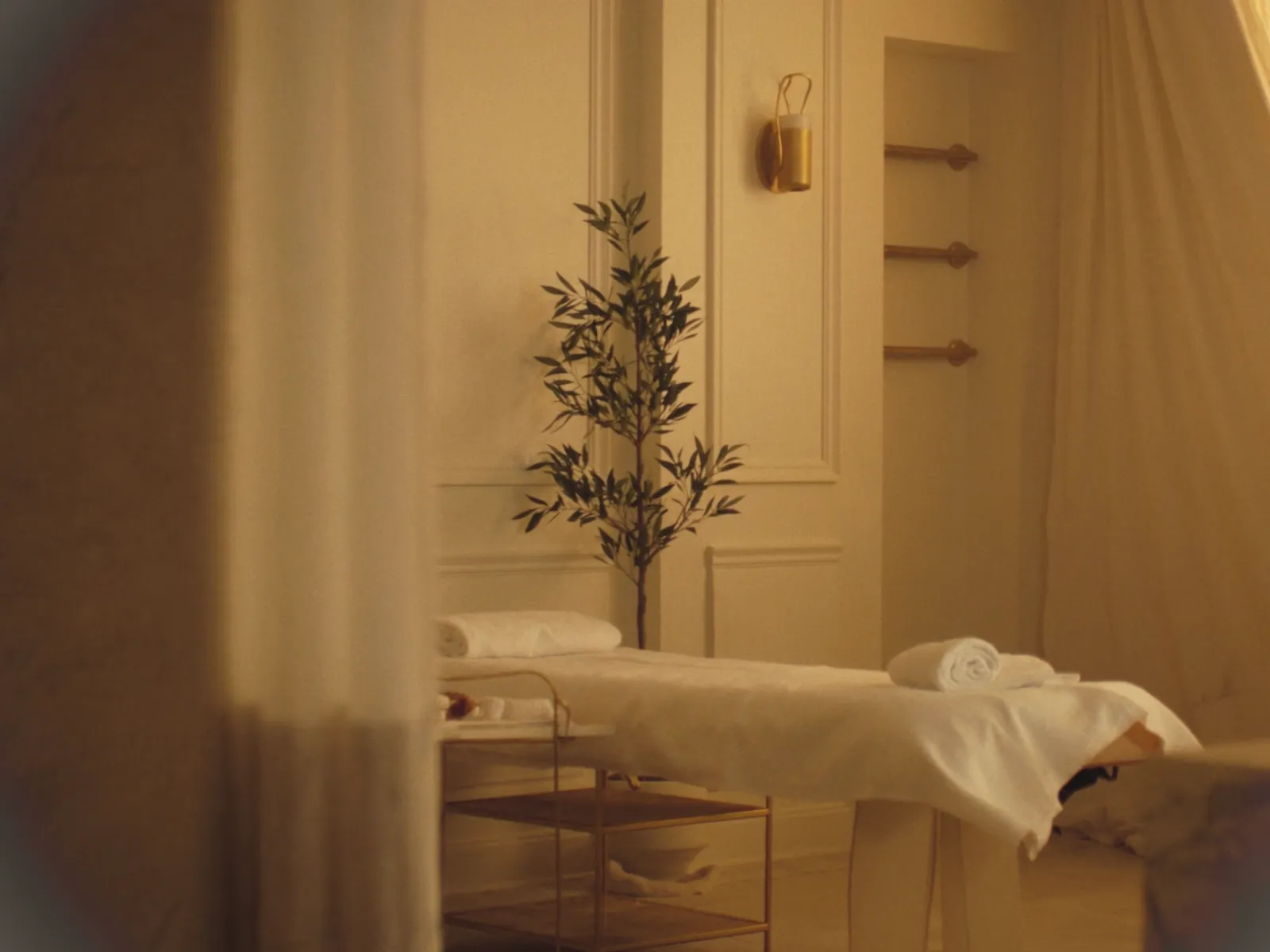 A treatment room at a med spa, made up and waiting for the next appointment